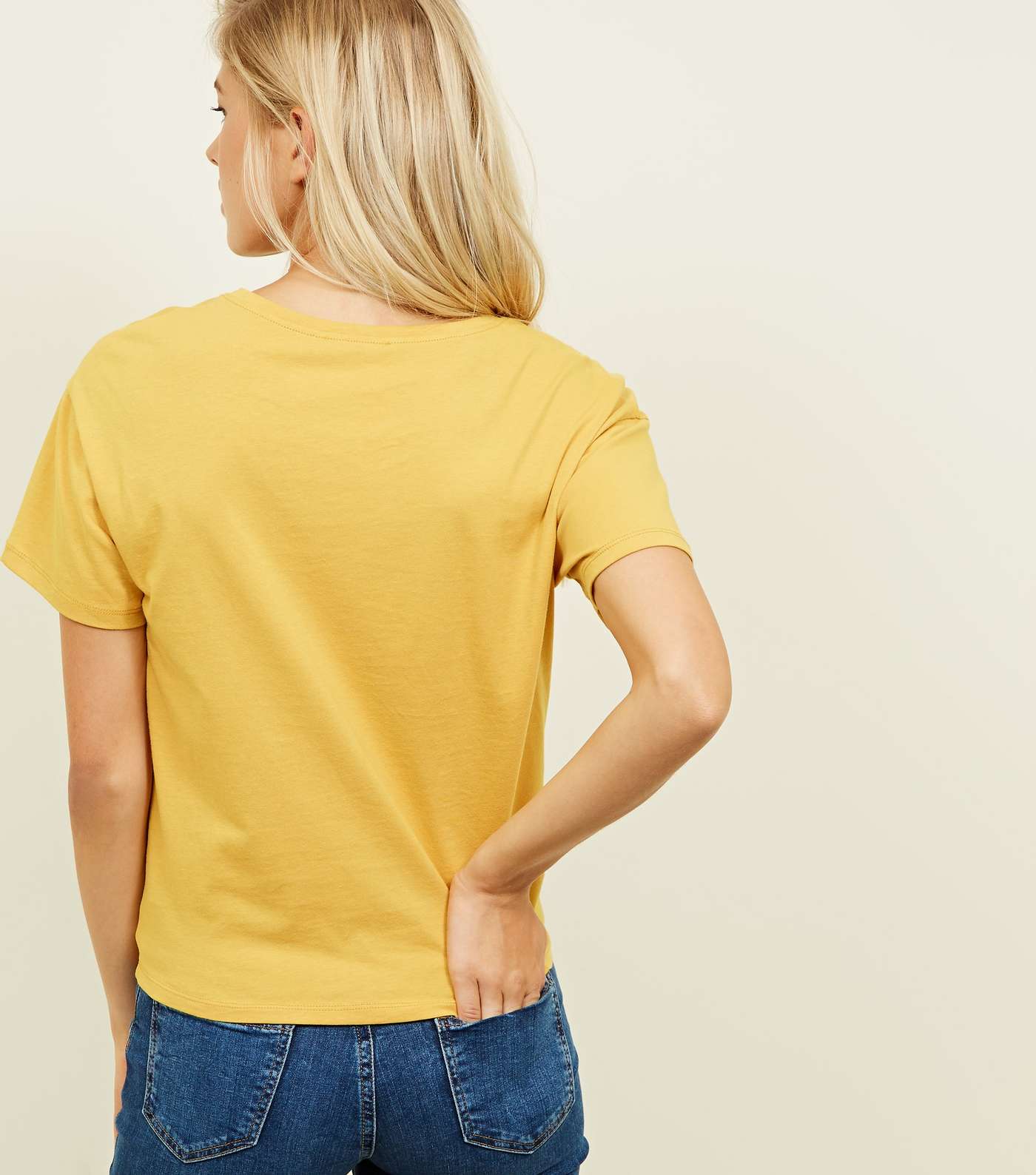 Mustard Tie Front T-Shirt  Image 3