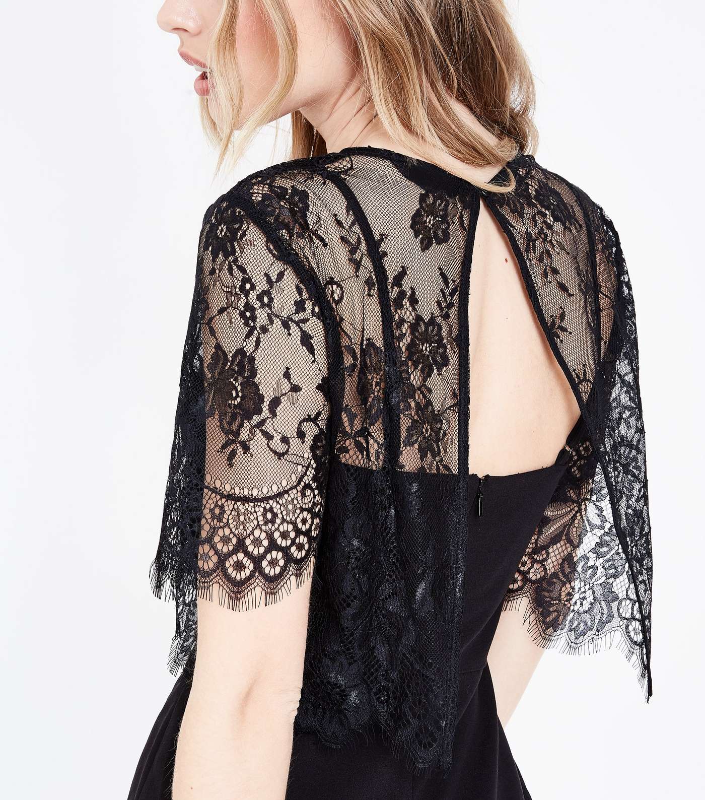 Black Lace Overlay Playsuit Image 6
