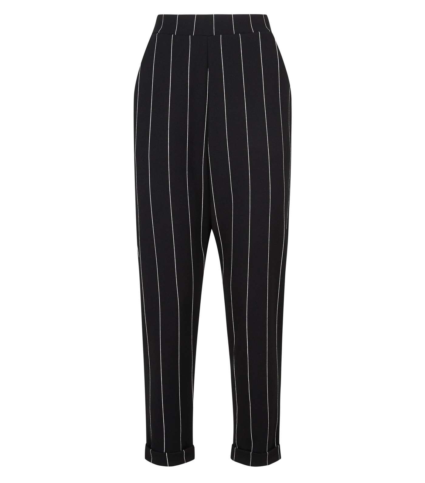 Black Stripe Tapered Trousers Image 4