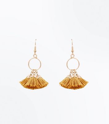 Tagr Mustard Mini Tel Hoop Earrings By New Look