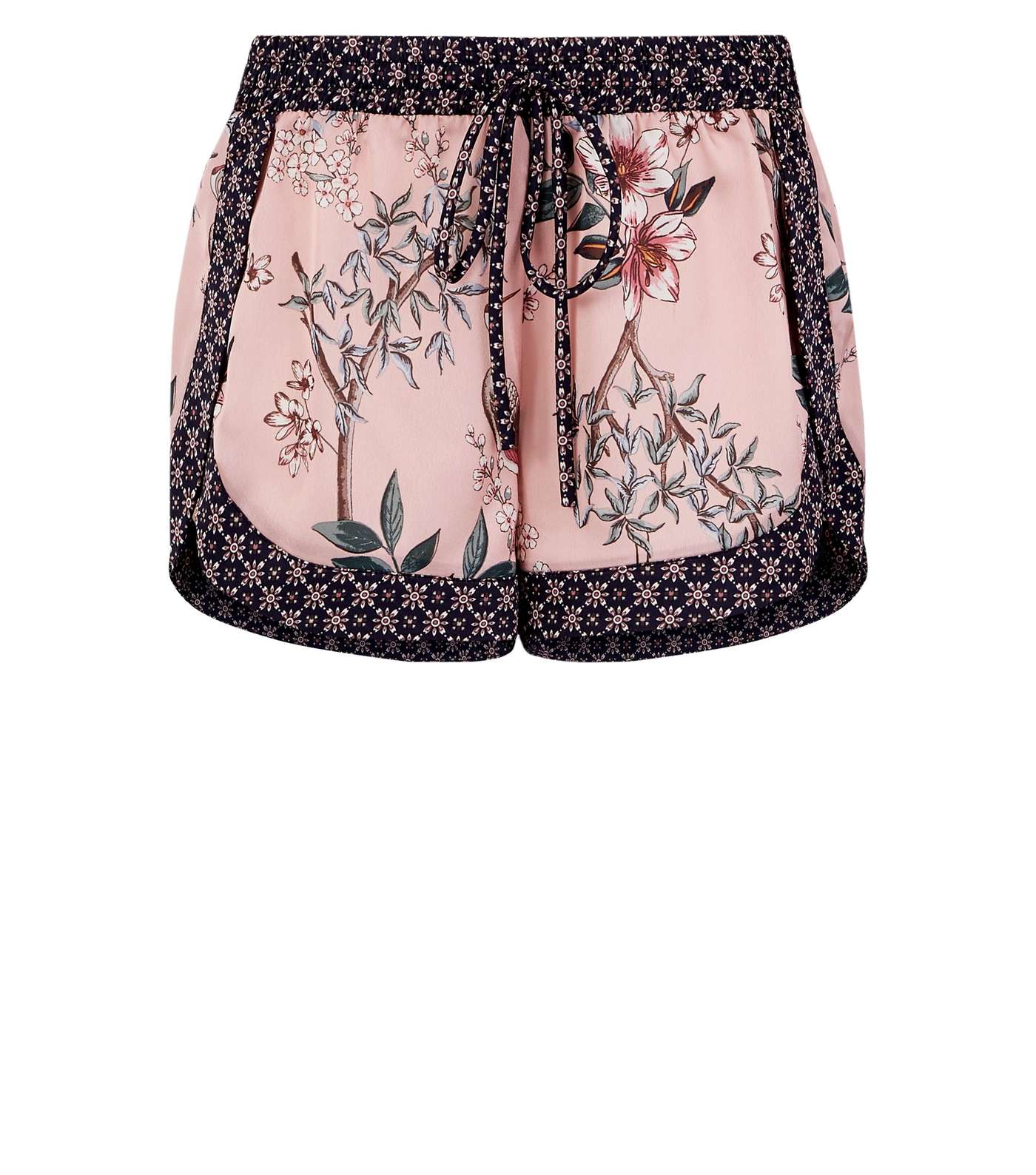 Selina Mid Pink Floral Satin Pyjama Shorts  Image 4