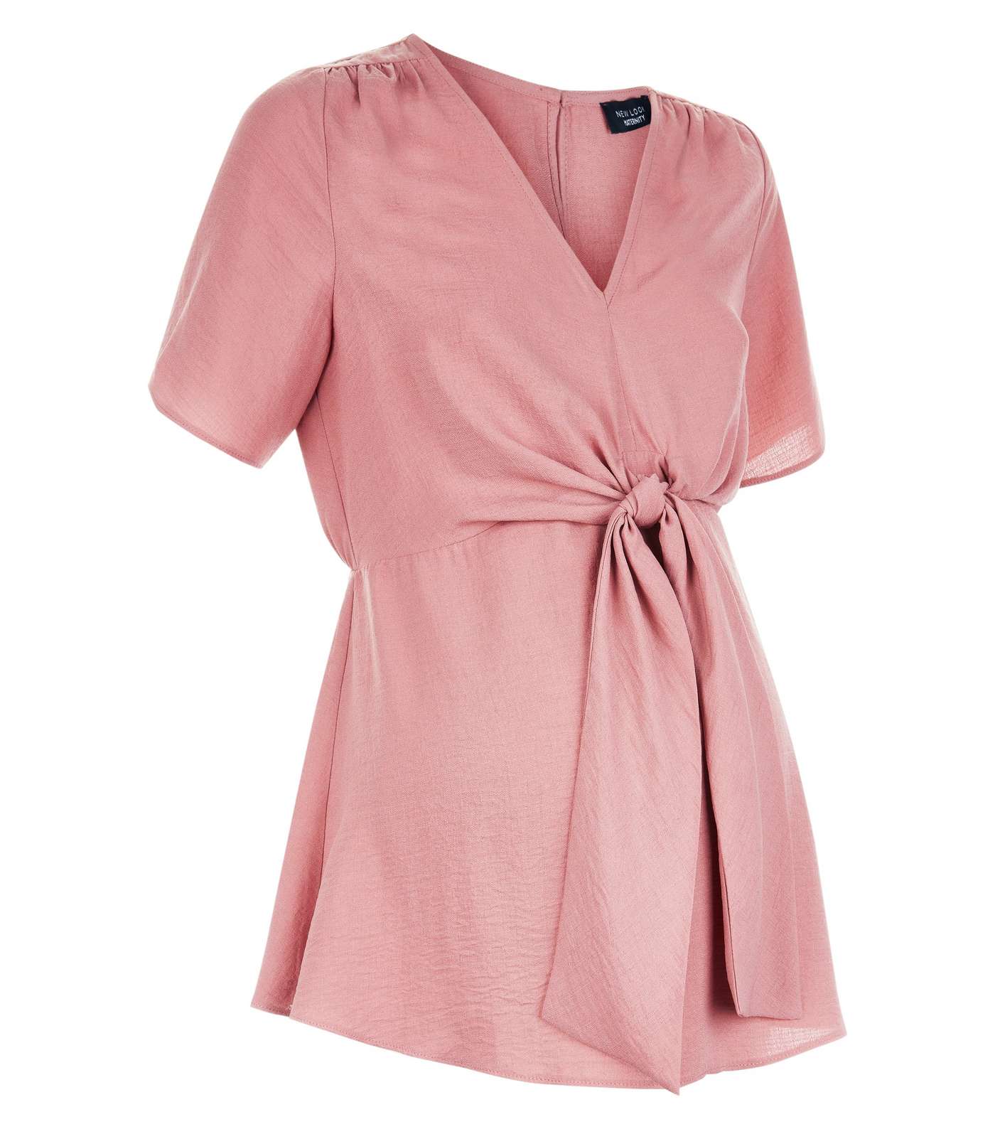 Maternity Deep Pink Knot Front Blouse Image 4