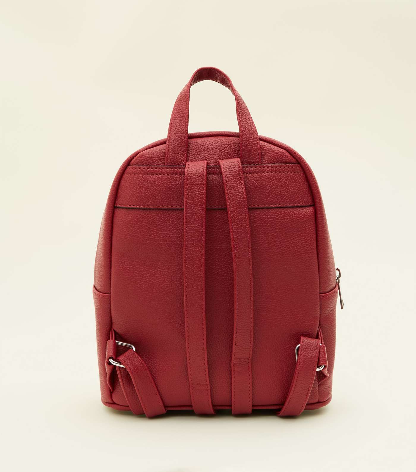 Dark Red Zip Top Curved Mini Backpack Image 6