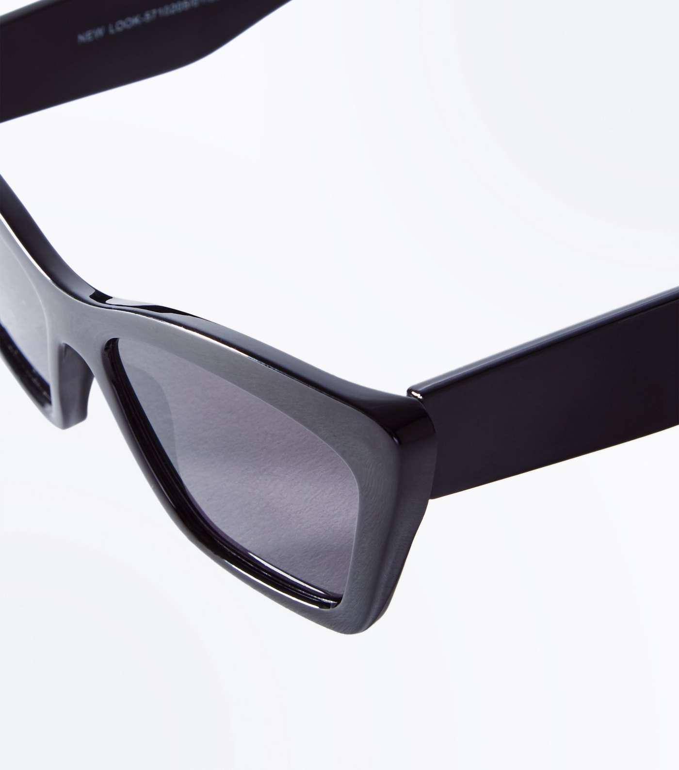 Black Chunky Frame Small Cat Eye Sunglasses Image 4