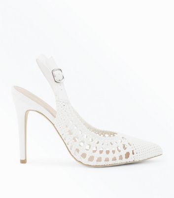 new look white pointed heels