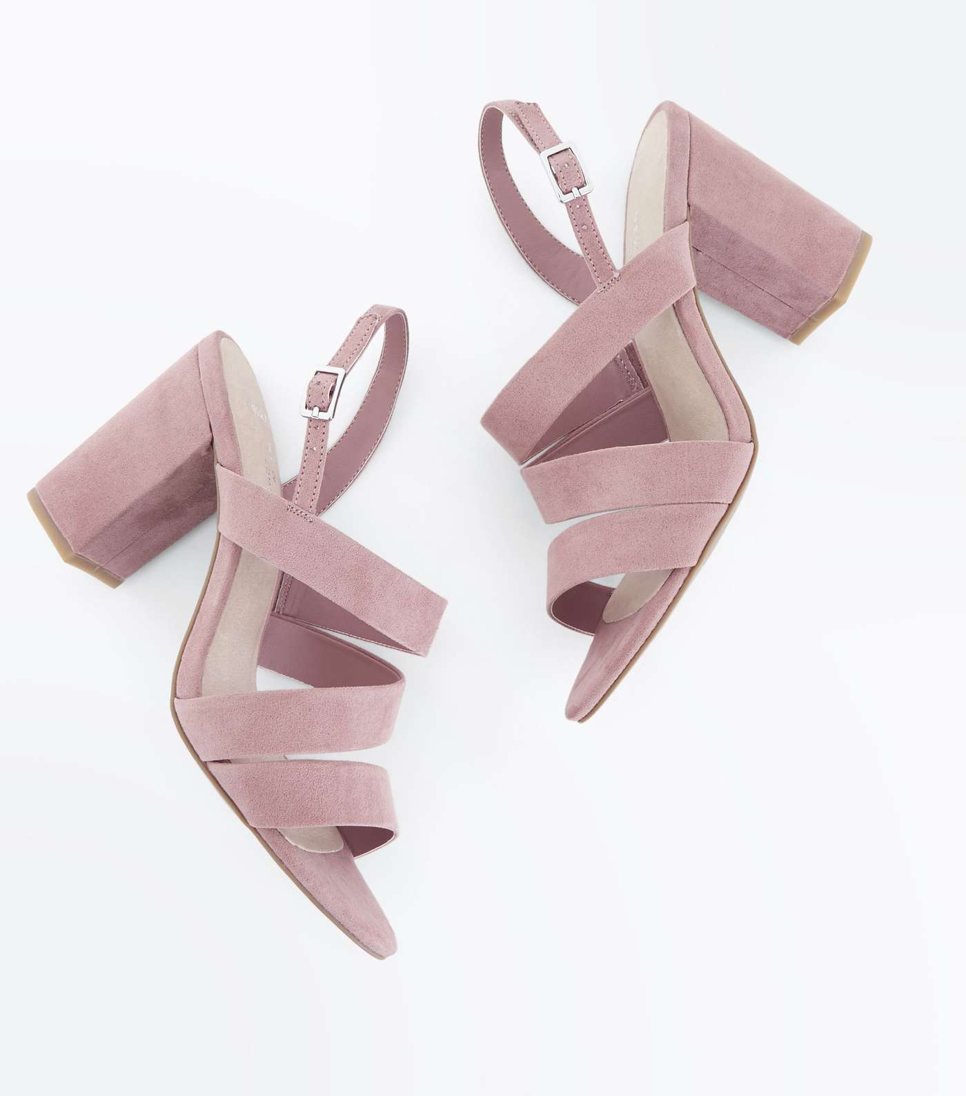 Wide Fit Pink Comfort Flex Asymmetric Strap Sandals Image 4
