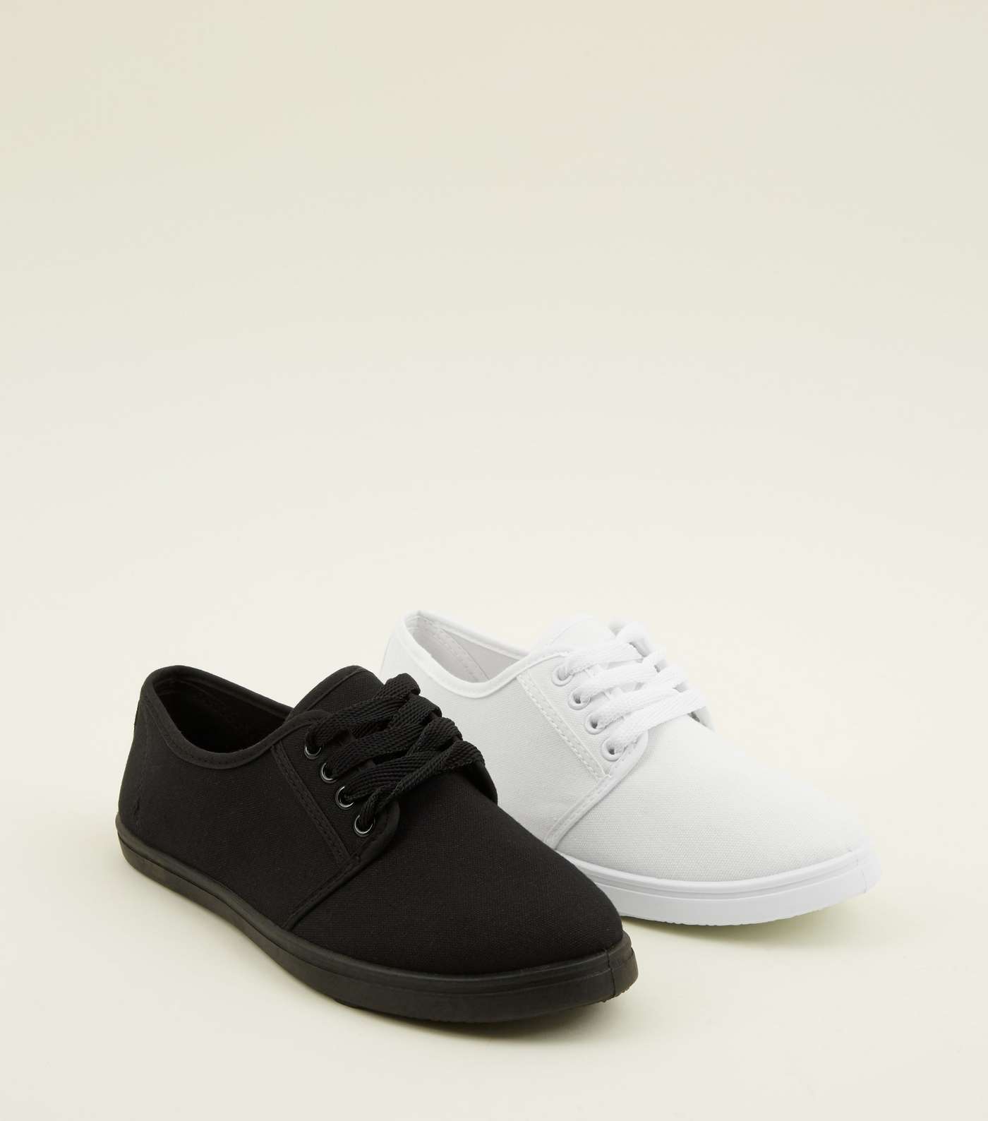 Girls 2 Pack White and Black Trainers
