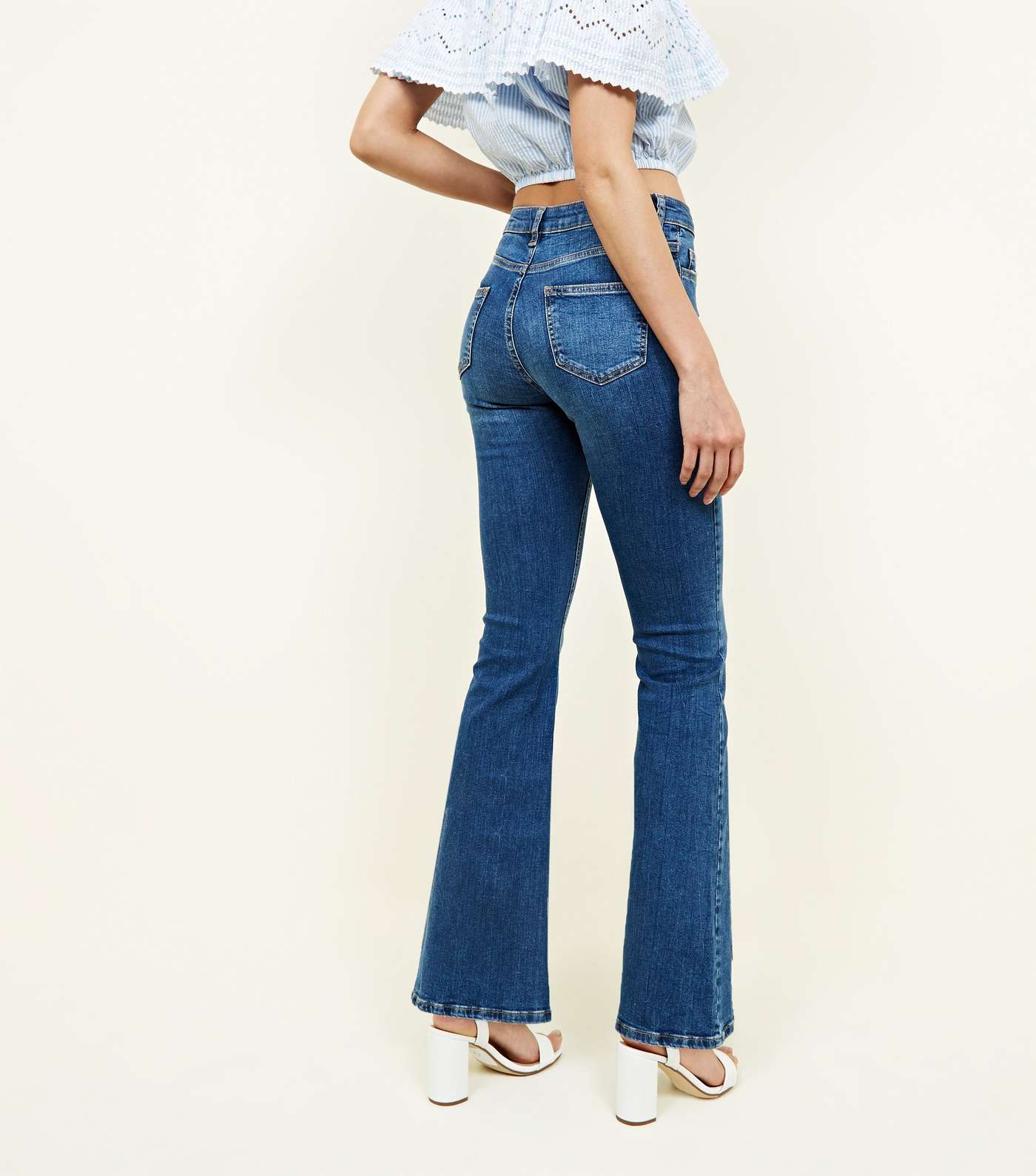 Blue Flared Jeans Image 3