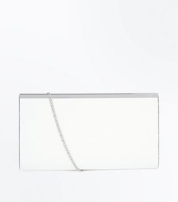 new look white clutch