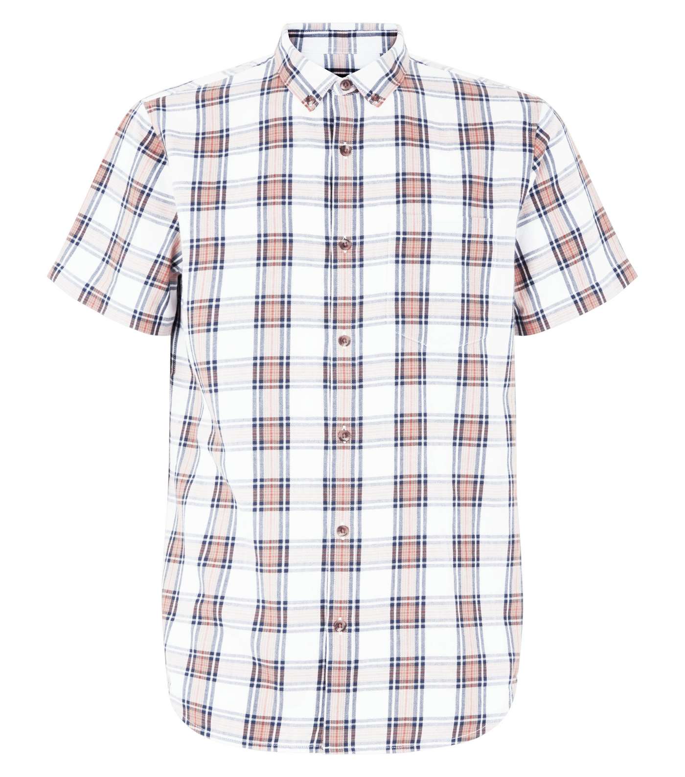 White and Red Bold Check Shirt Image 4