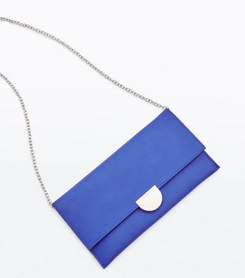 bright blue clutch bag