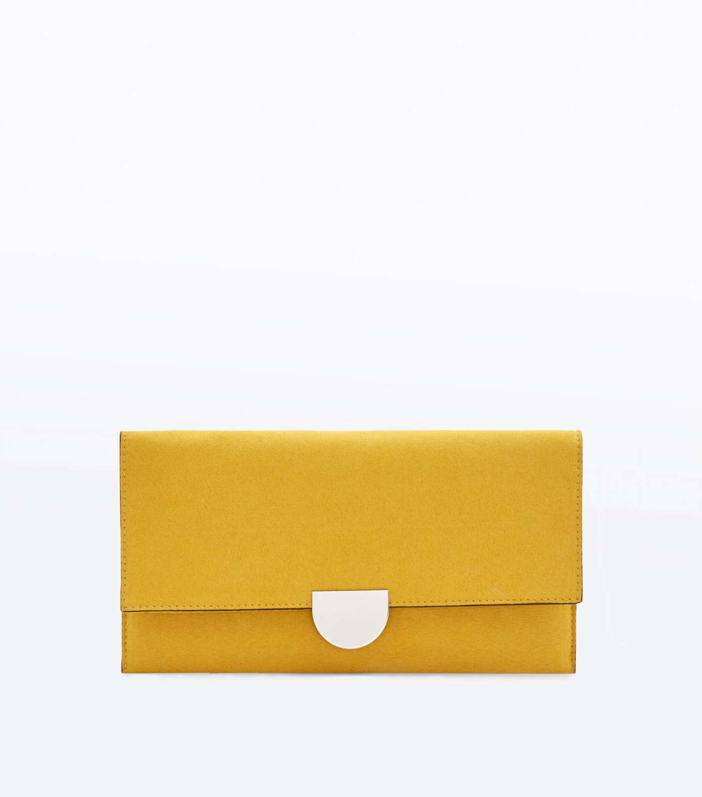 Yellow Suedette Panel Clutch Bag