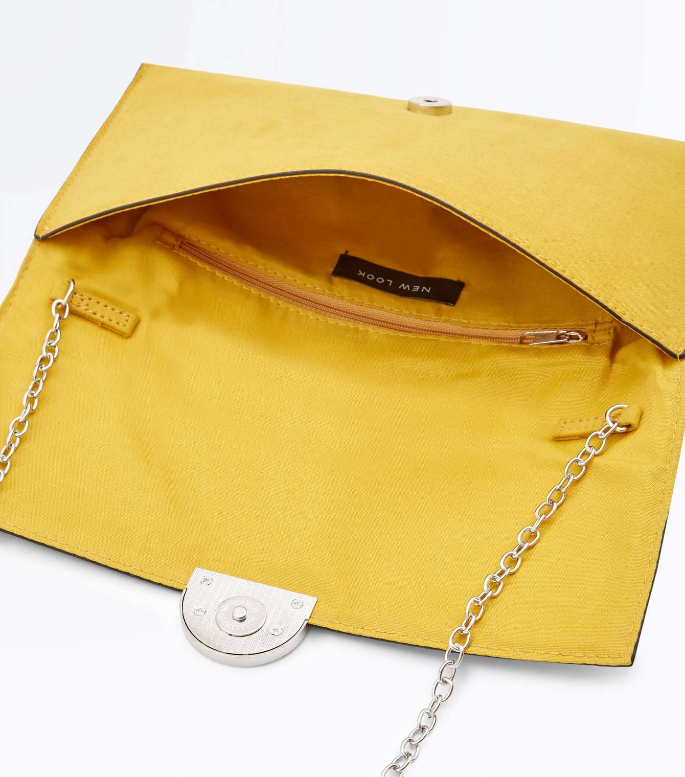 Yellow Suedette Panel Clutch Bag Image 5