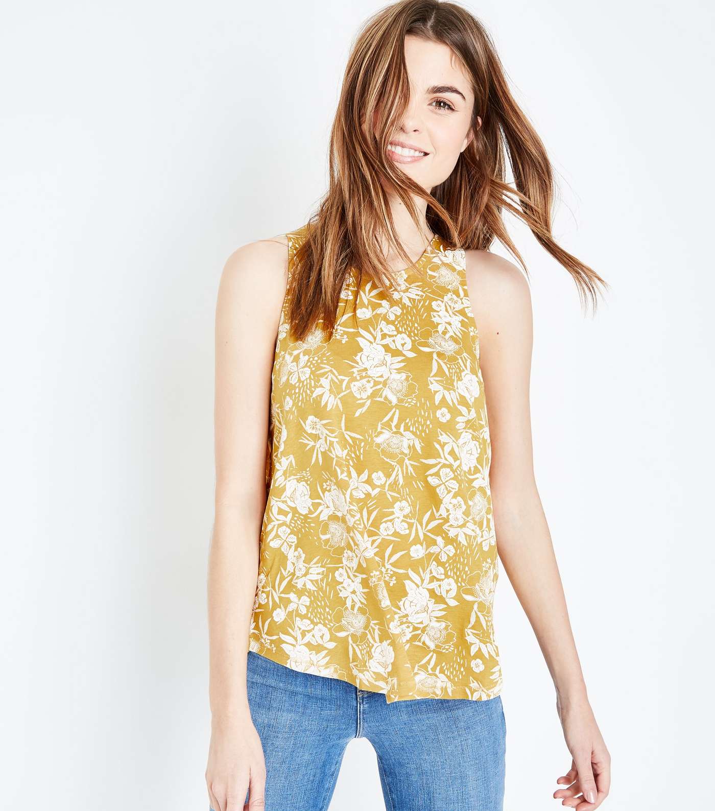 Mustard Yellow Floral Vest