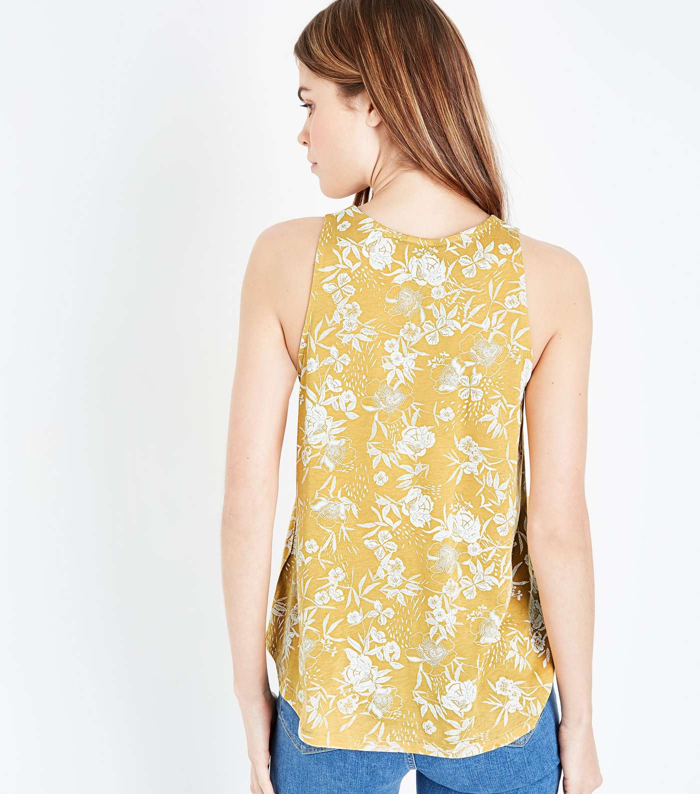 Mustard Yellow Floral Vest Image 3