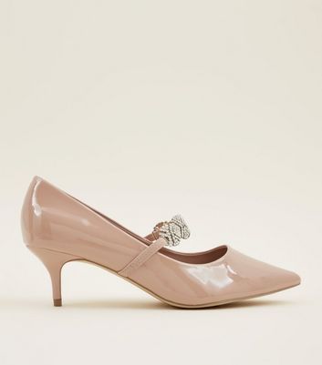 wide fit nude kitten heels
