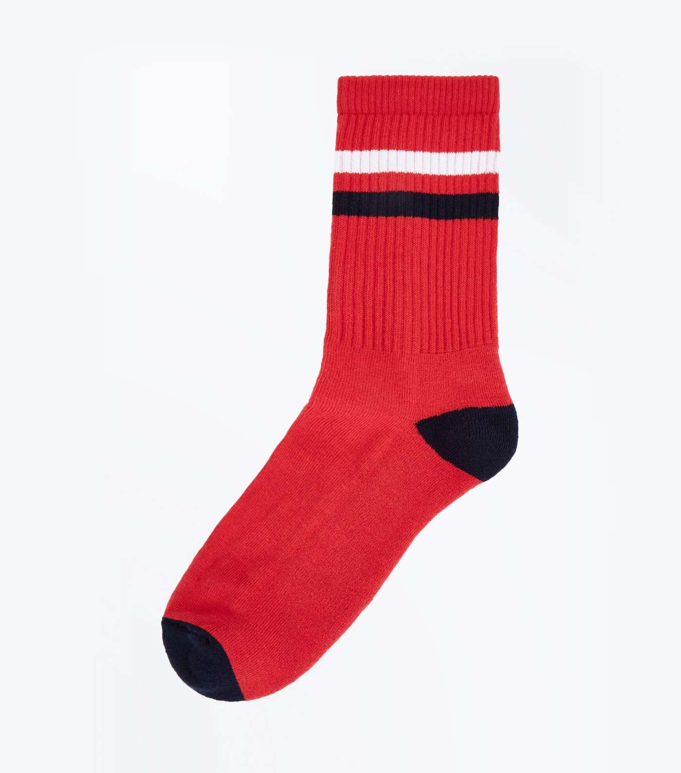 Red Colour Block Sport Socks