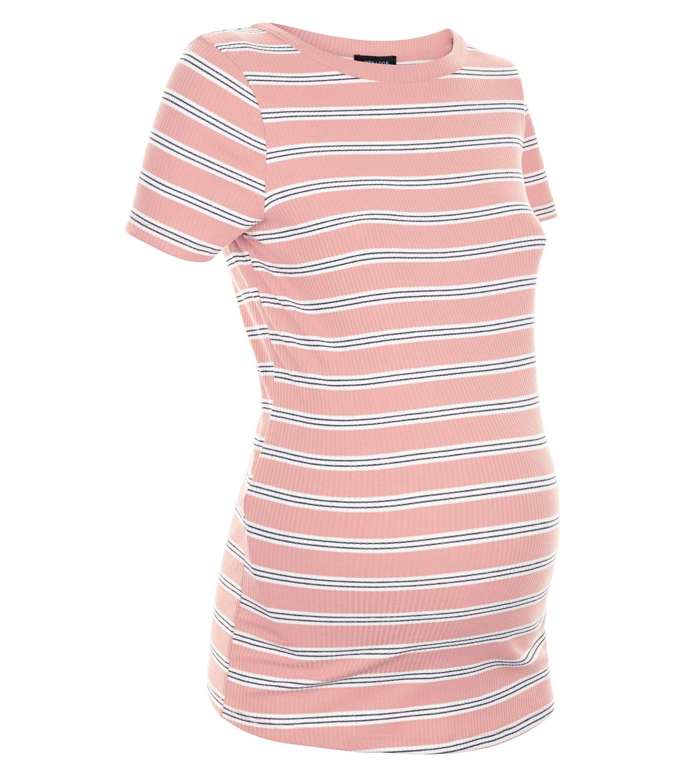 Maternity Rust Stripe Short Sleeve T-Shirt Image 4