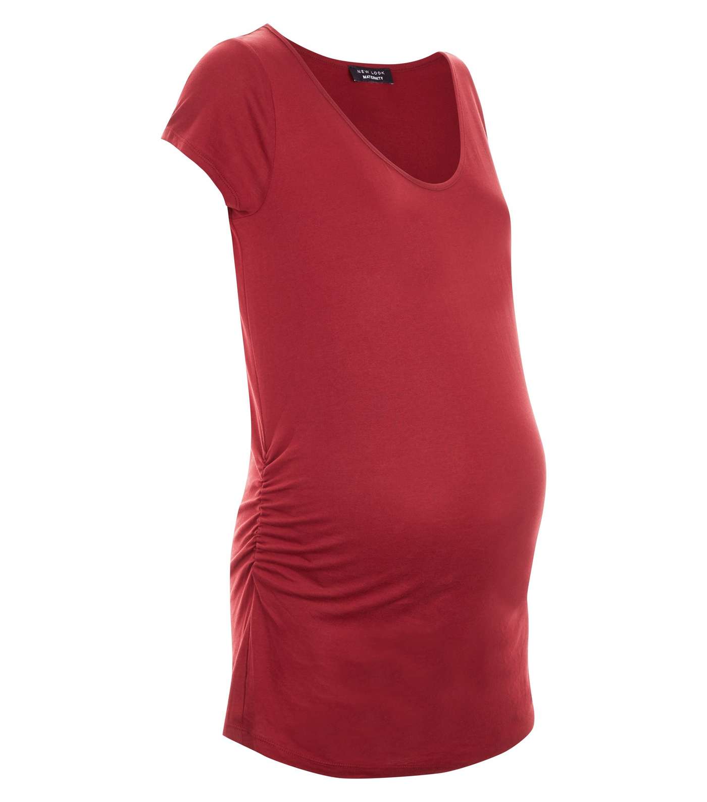 Maternity Burgundy Short Sleeve T-Shirt Image 4