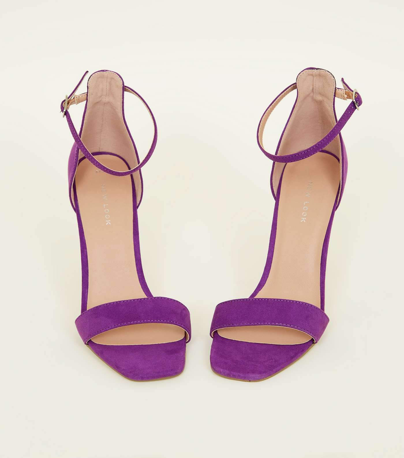Purple Suedette Square Toe Two Part Sandals Image 4