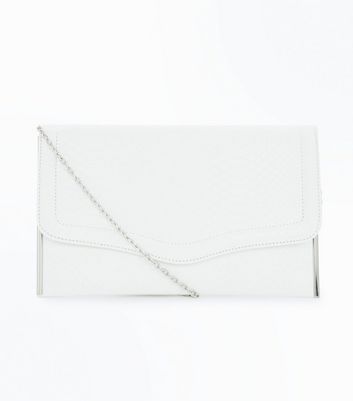 new look white clutch