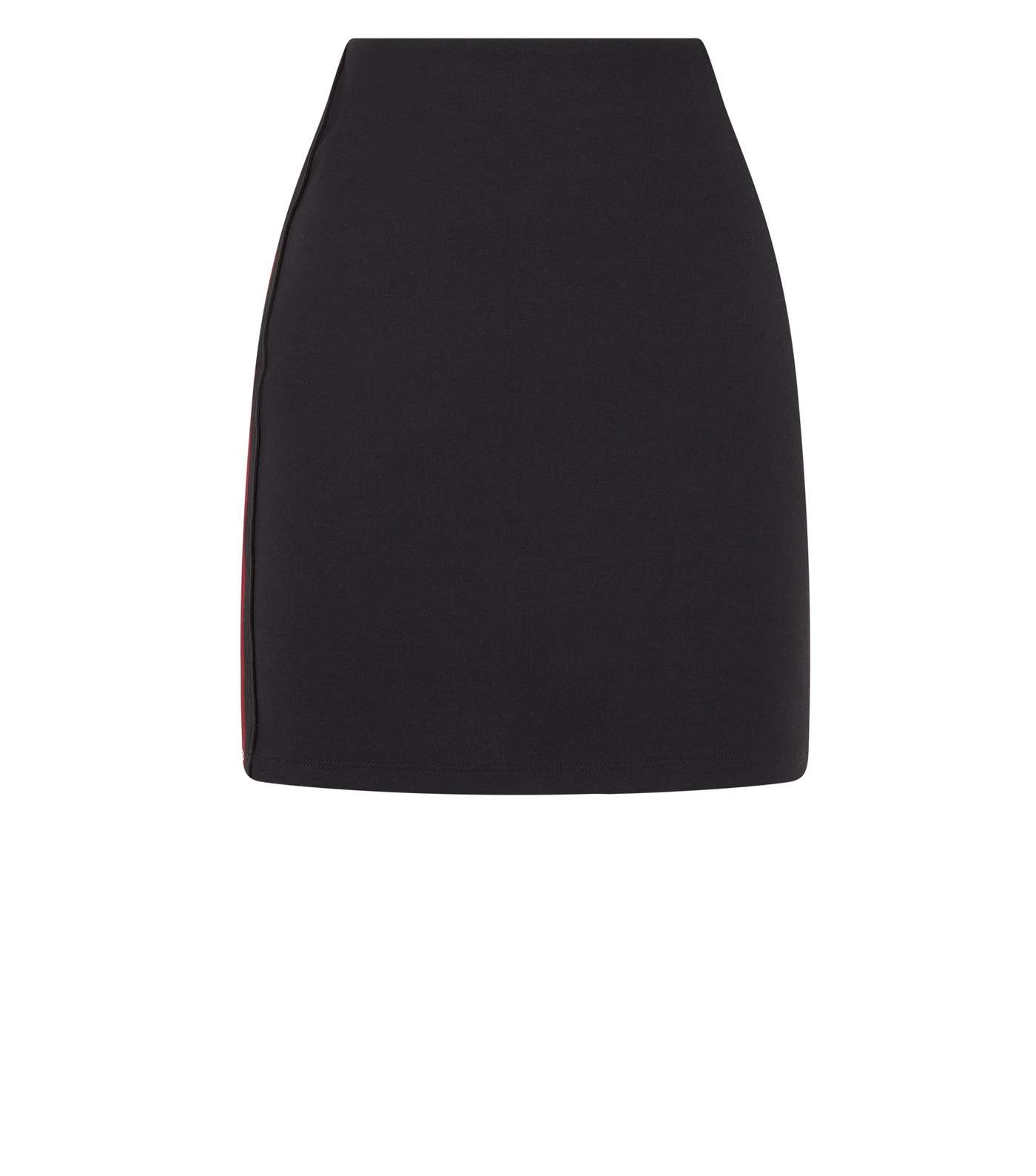 Black Side Stripe Jersey Tube Skirt  Image 4