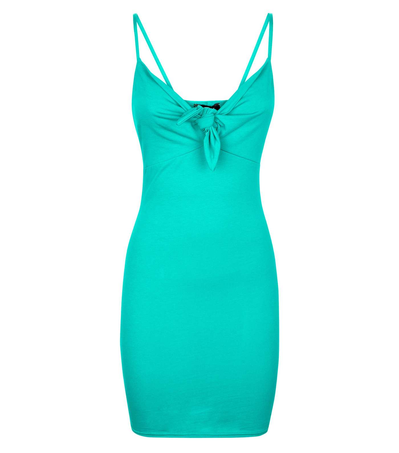Green Tie Front Bodycon Dress Image 4