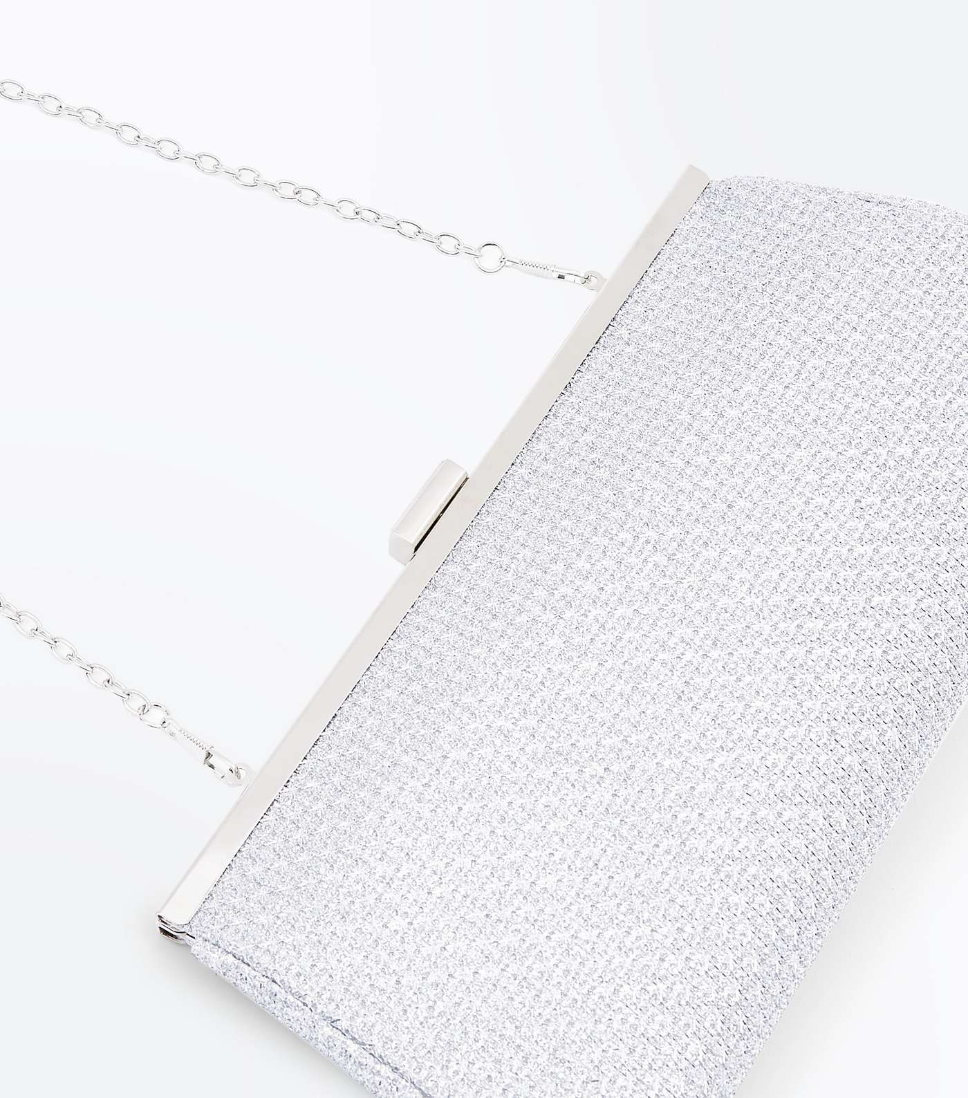 Silver Embellished Clutch Bag Image 3
