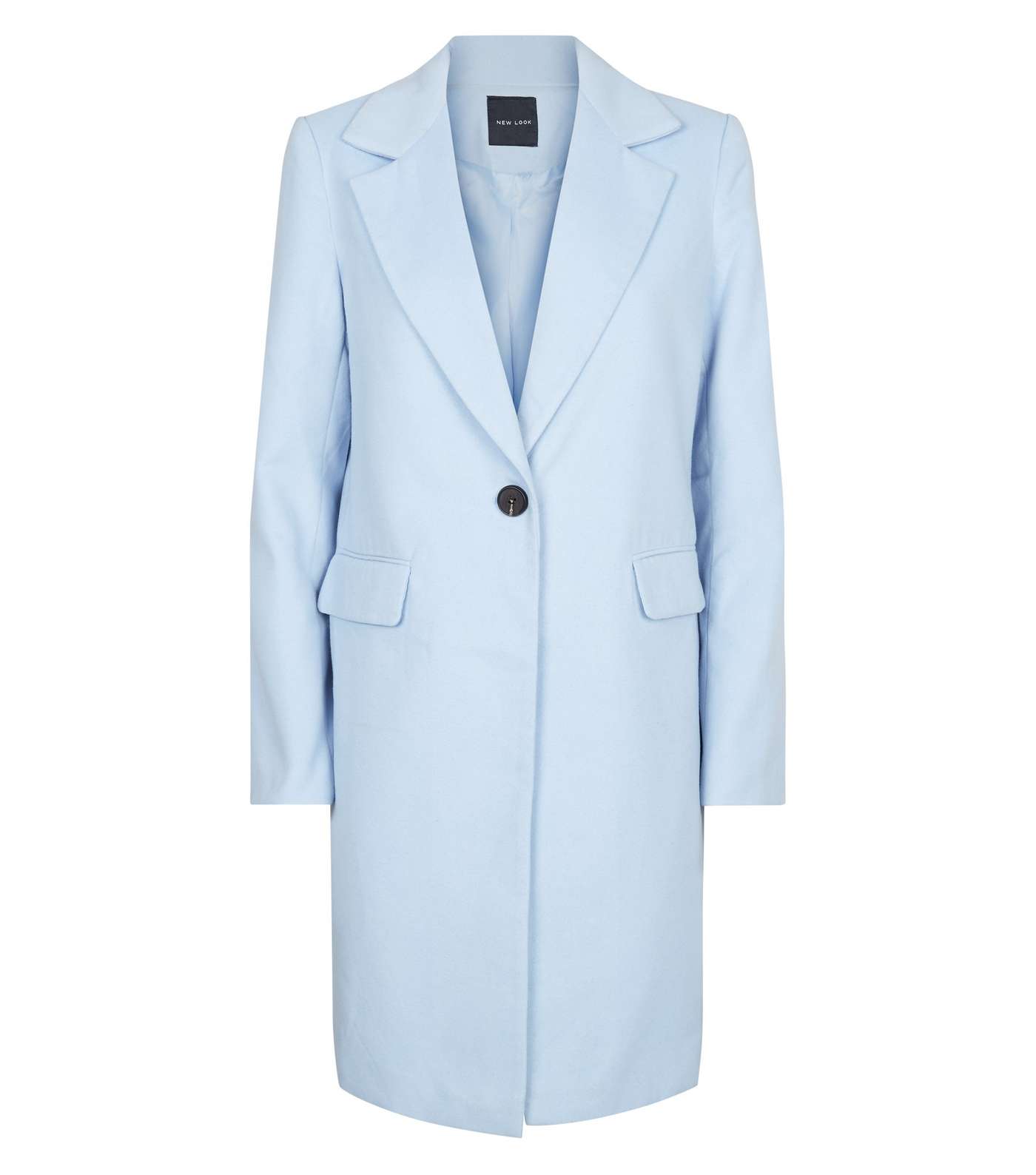 Pale Blue Single Breasted Formal Coat Image 4