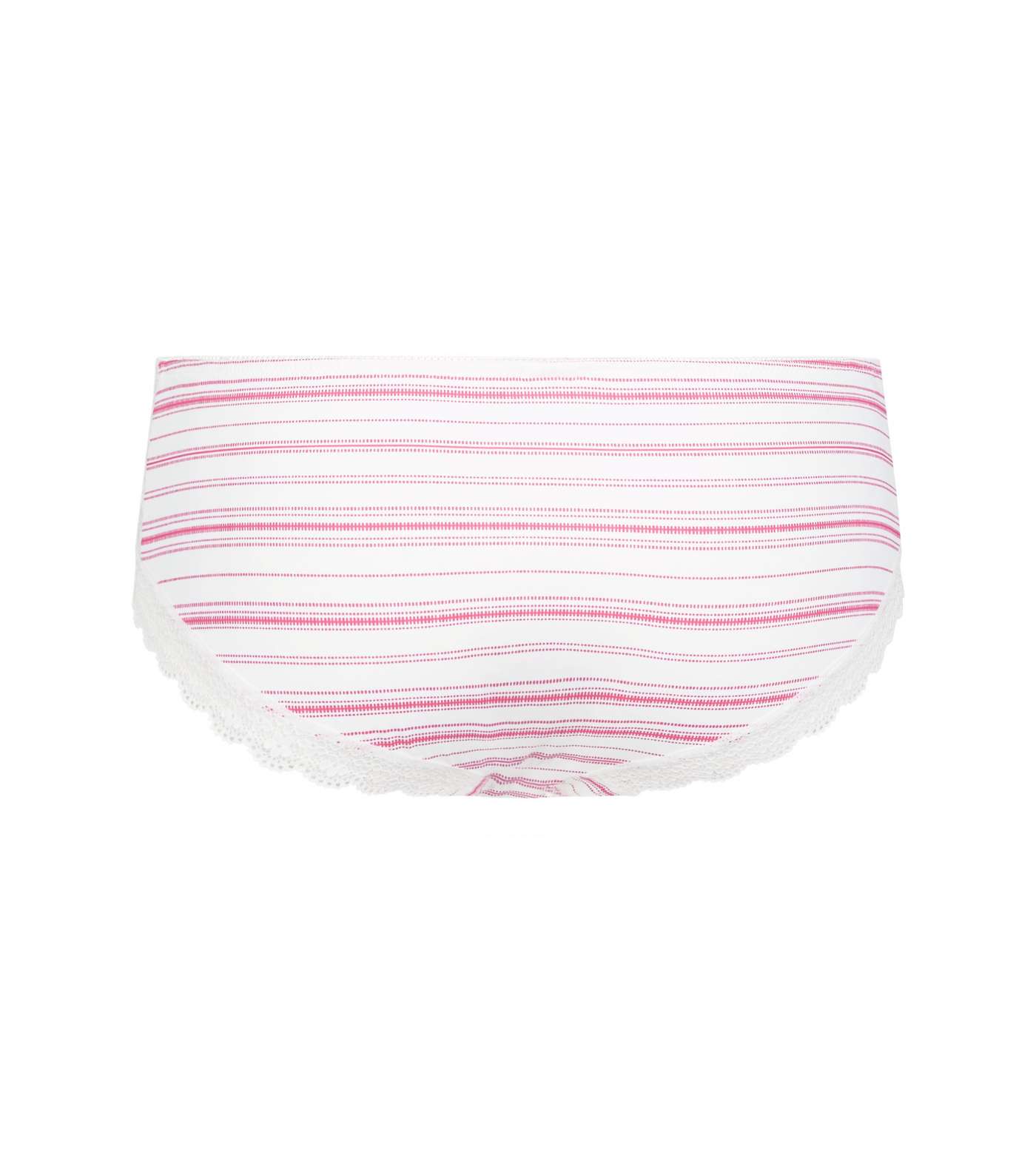 Pink Stripe Lace Trim Briefs  Image 4