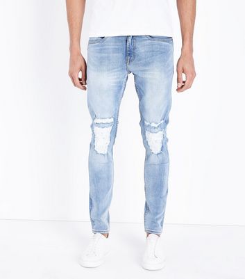 light wash ripped jeans mens