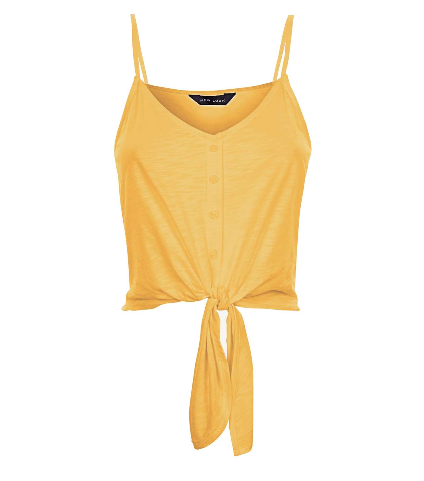 Yellow Button Tie Front Cami Top Image 4
