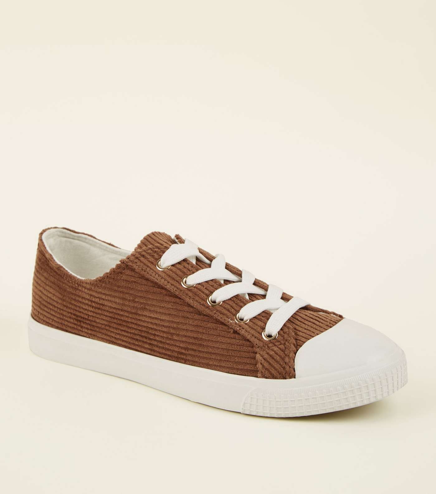 Rust Corduroy Lace Up Trainers