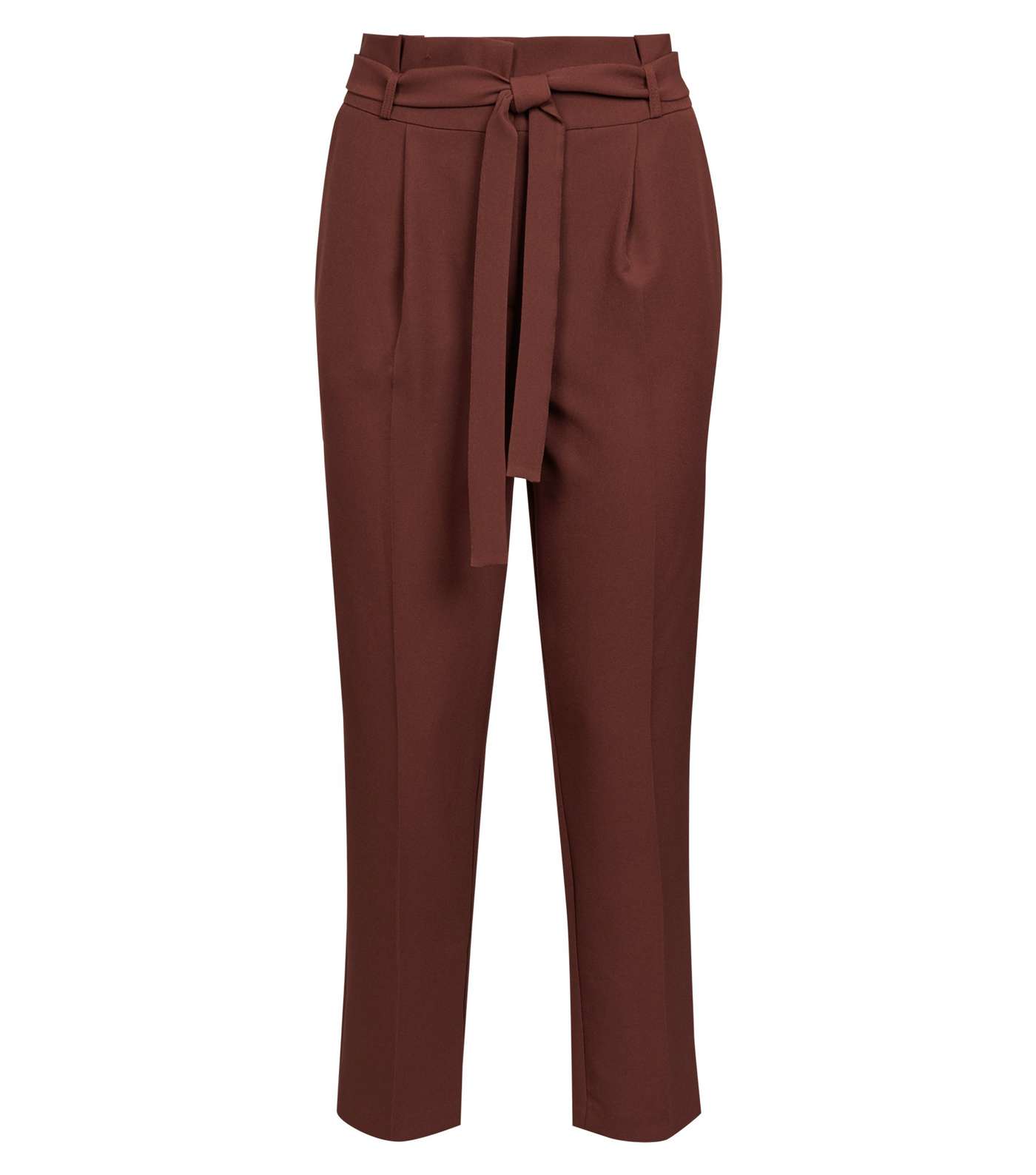 Rust Paperbag Waist Tapered Trousers Image 4