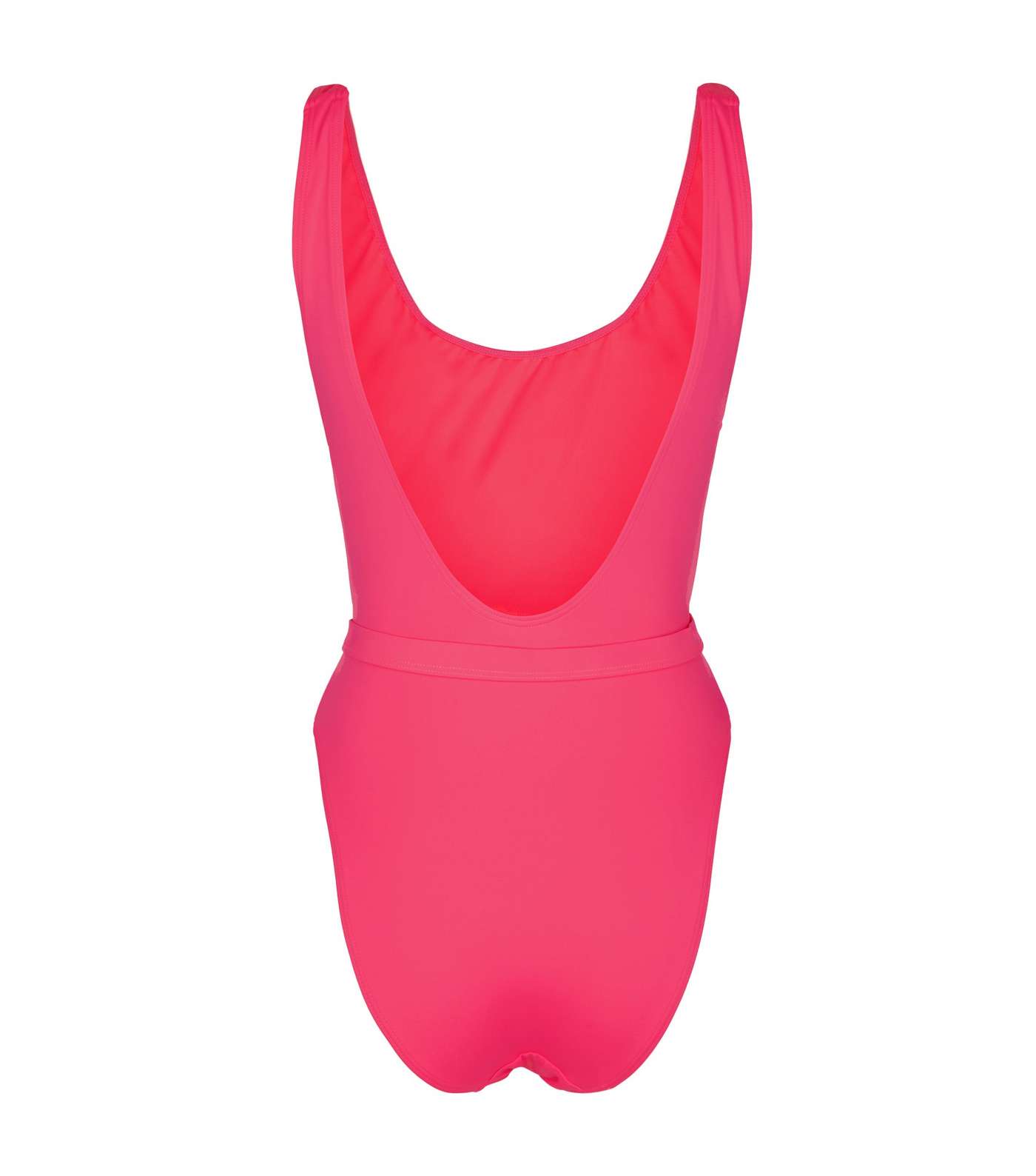 Bright Pink Neon Belted Hardware Swimsuit  Image 5