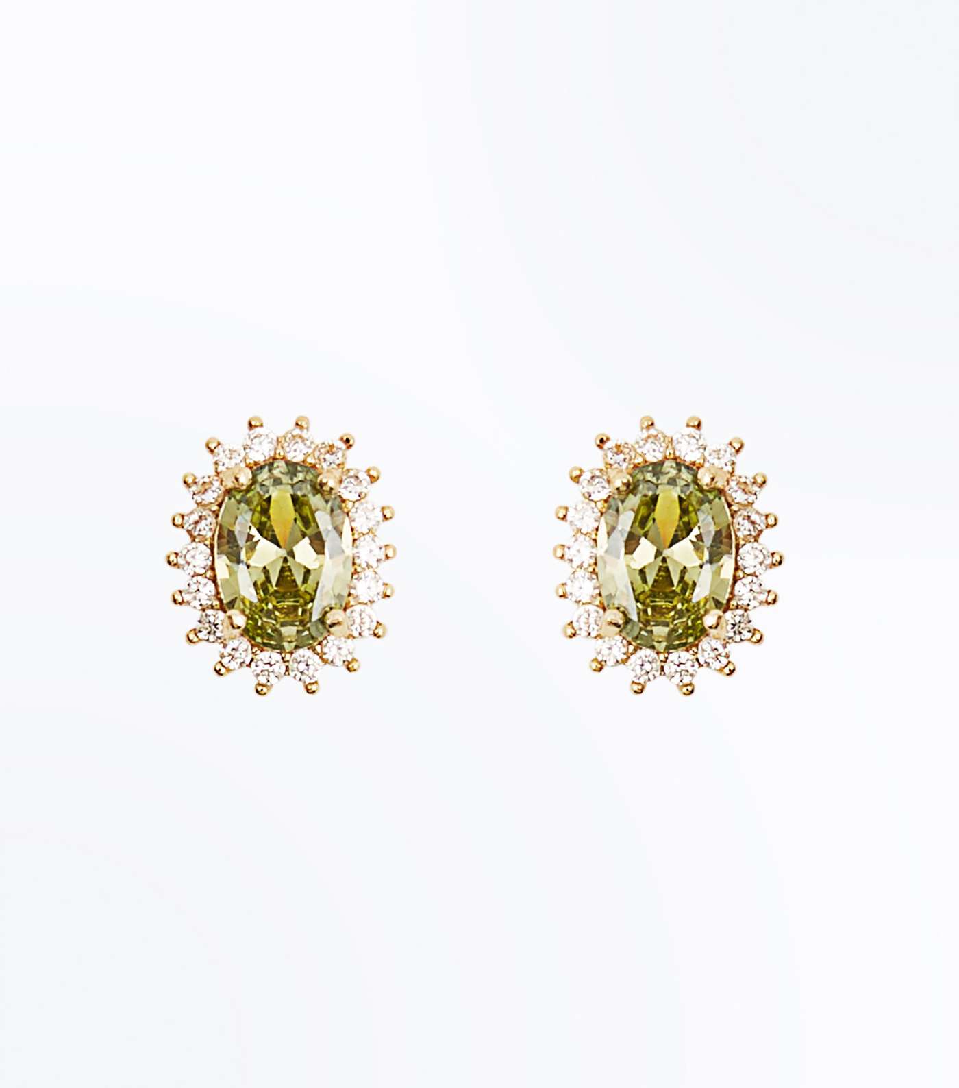 Light Green Cubic Zirconia Stud Earrings