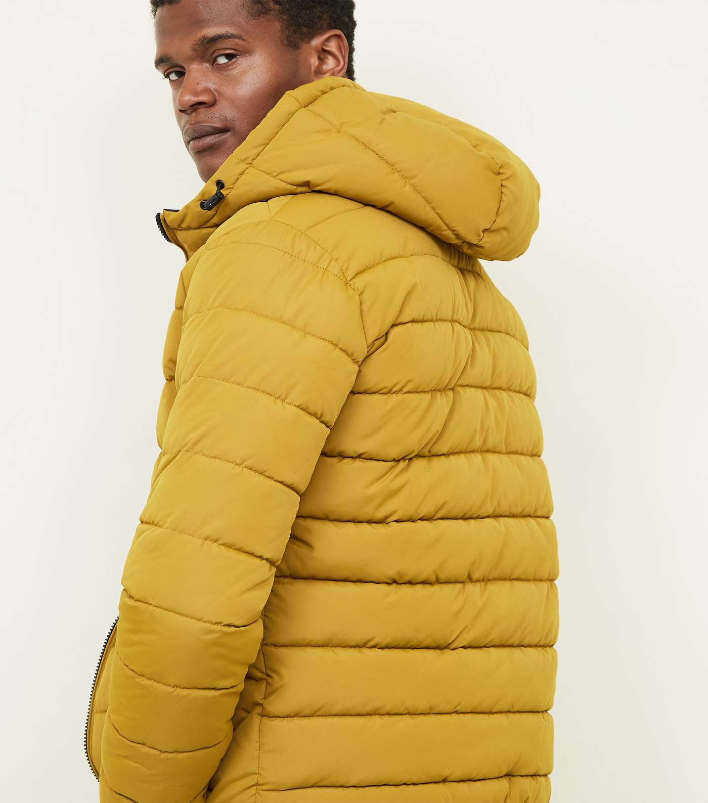 Yellow Hooded Puffer Coat Image 3