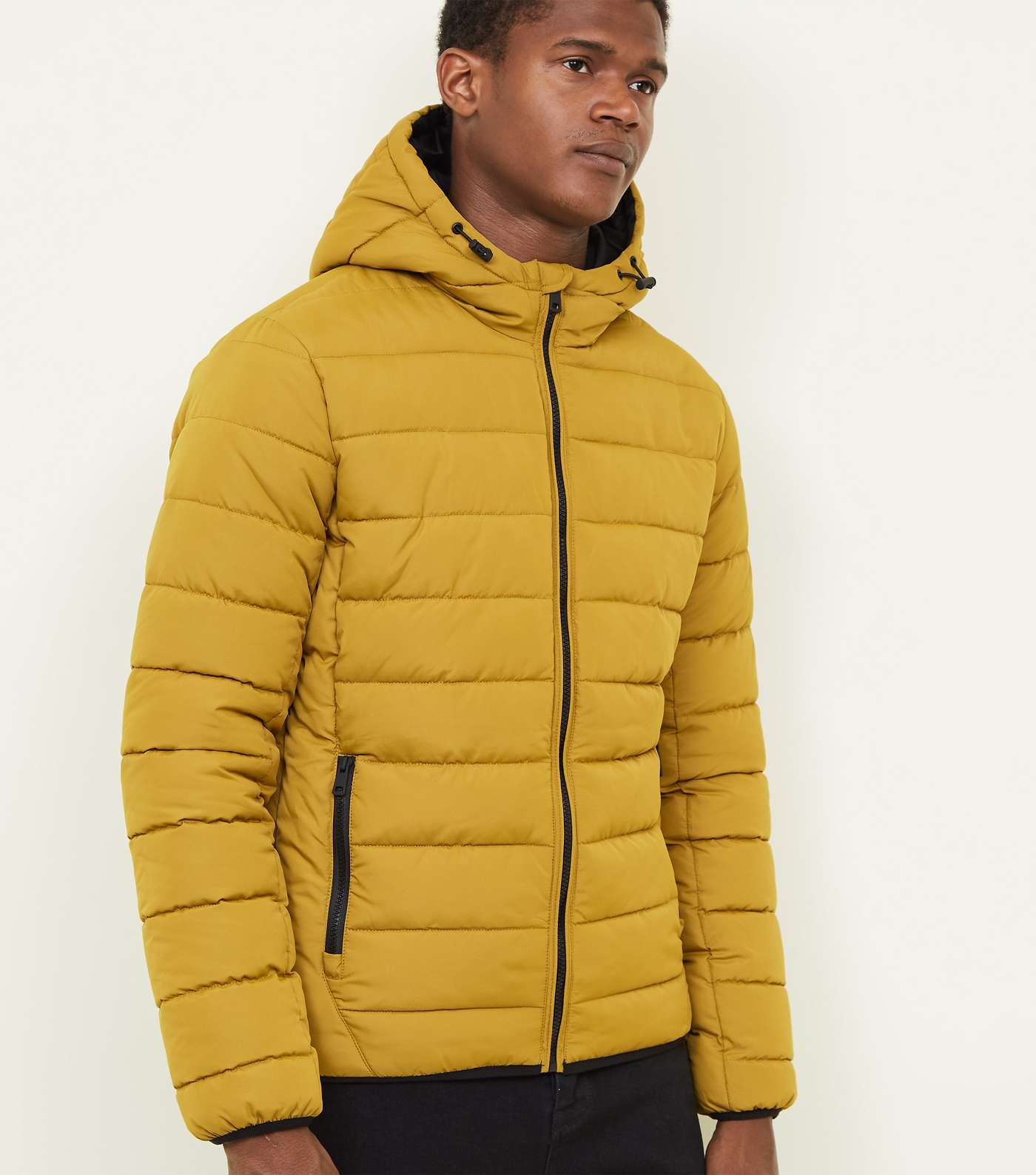 Yellow Hooded Puffer Coat Image 5