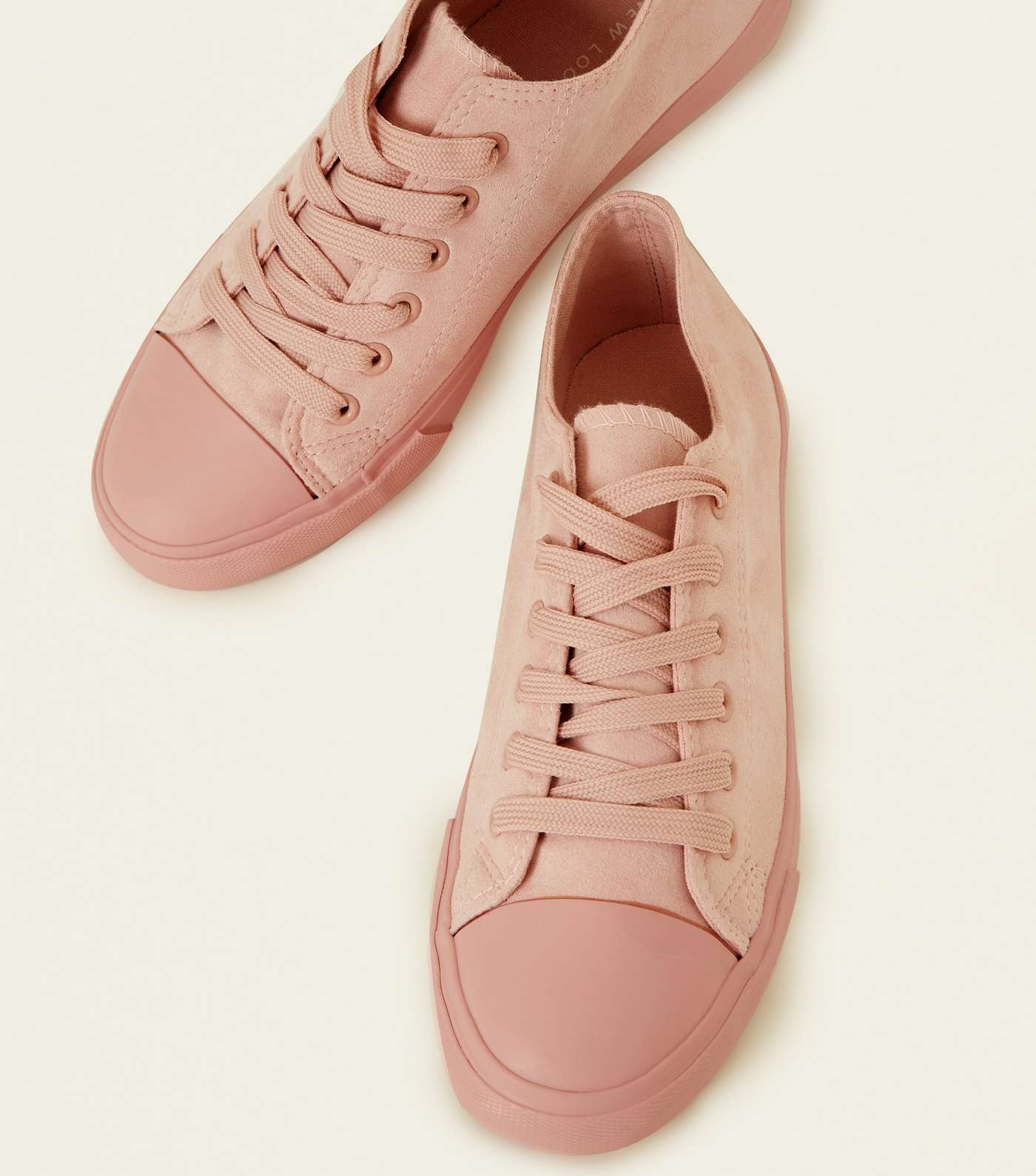 Pink Suedette Lace-Up Trainers  Image 3