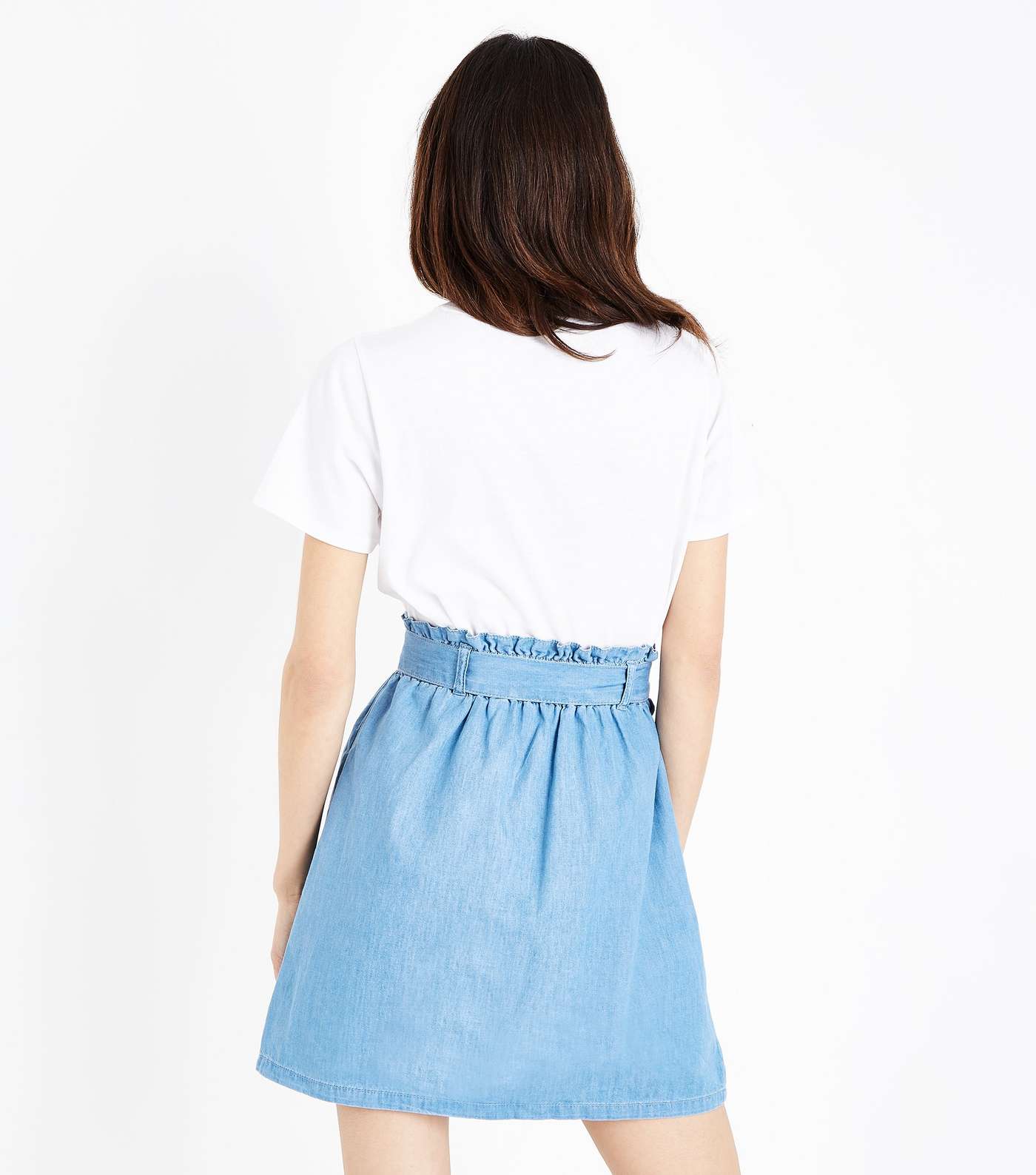 Blue Denim Paperbag Skirt Image 3