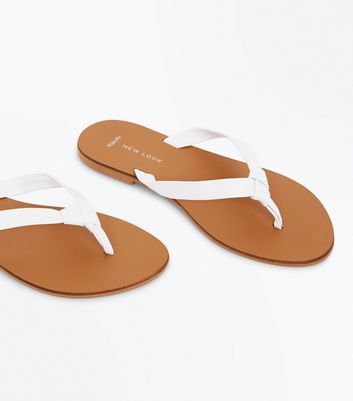 new look leather flip flops