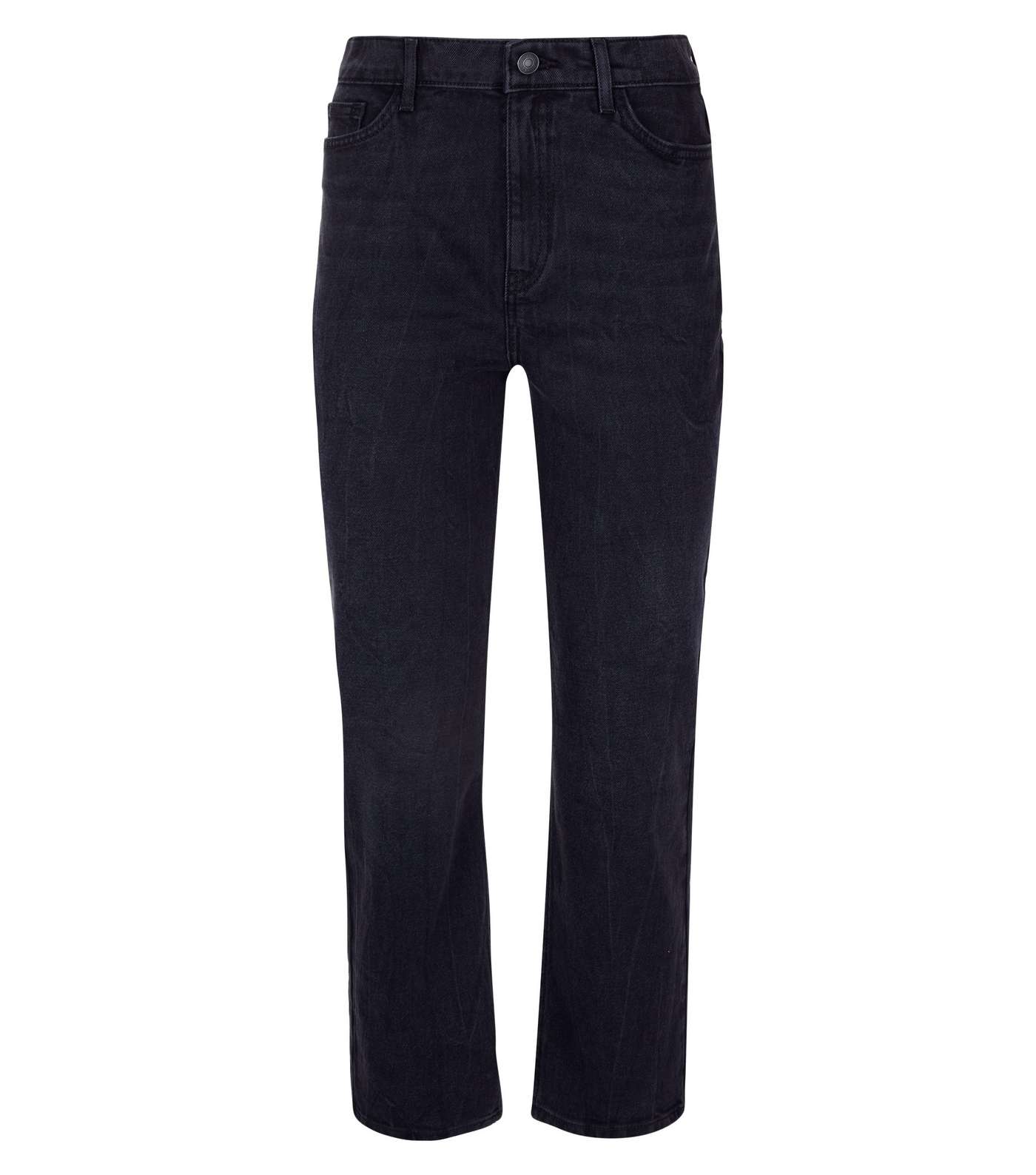 Black Cropped Straight Leg Harlow Jeans Image 4