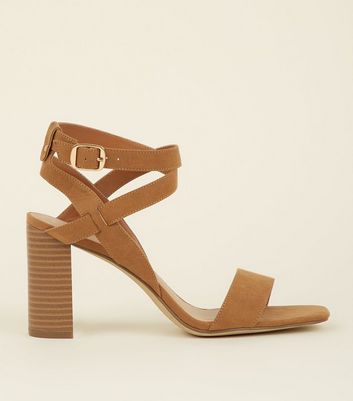 square toe heels tan