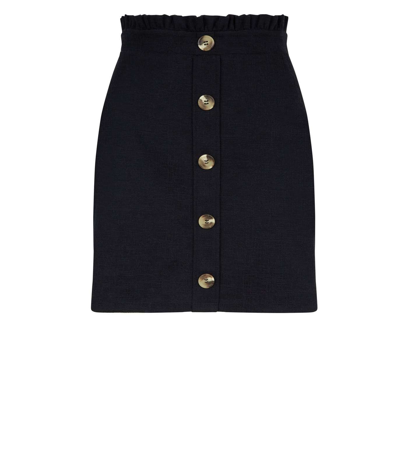 Black Button Front Paperbag Mini Skirt Image 4