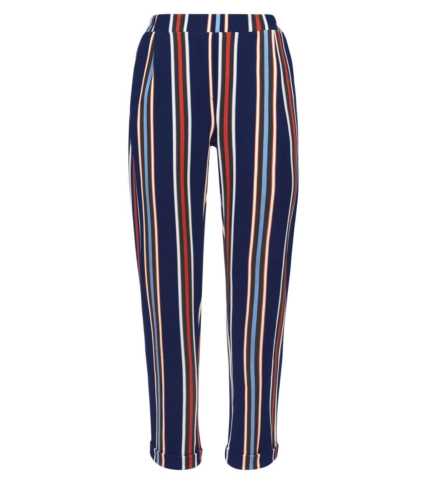 Blue Stripe Slim Leg Trousers Image 4