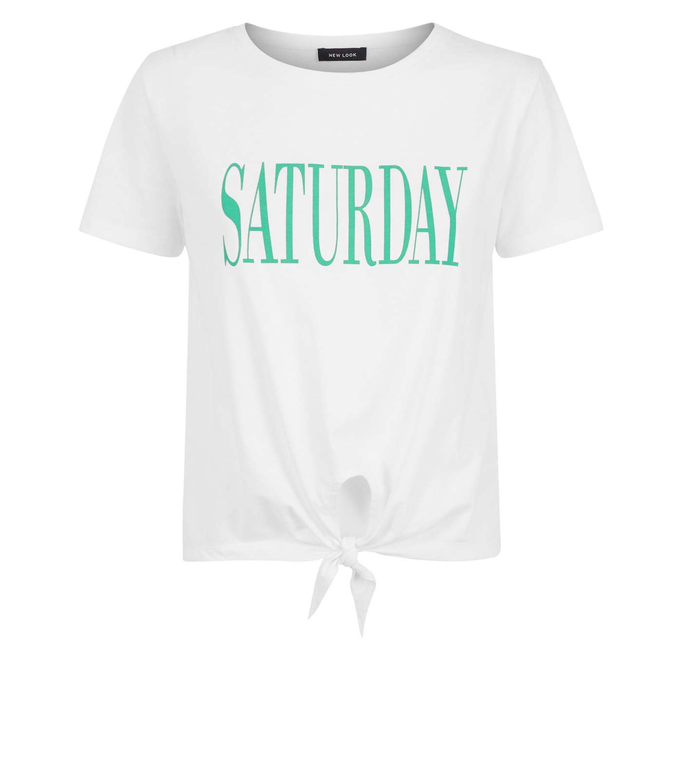 Petite White Saturday Tie Front T-Shirt  Image 4