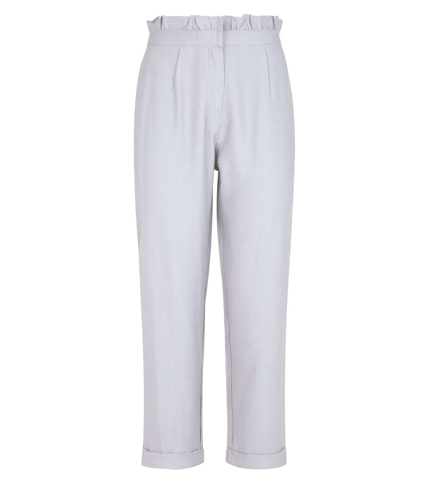 Cameo Rose Grey Cropped Paperbag Trousers Image 4