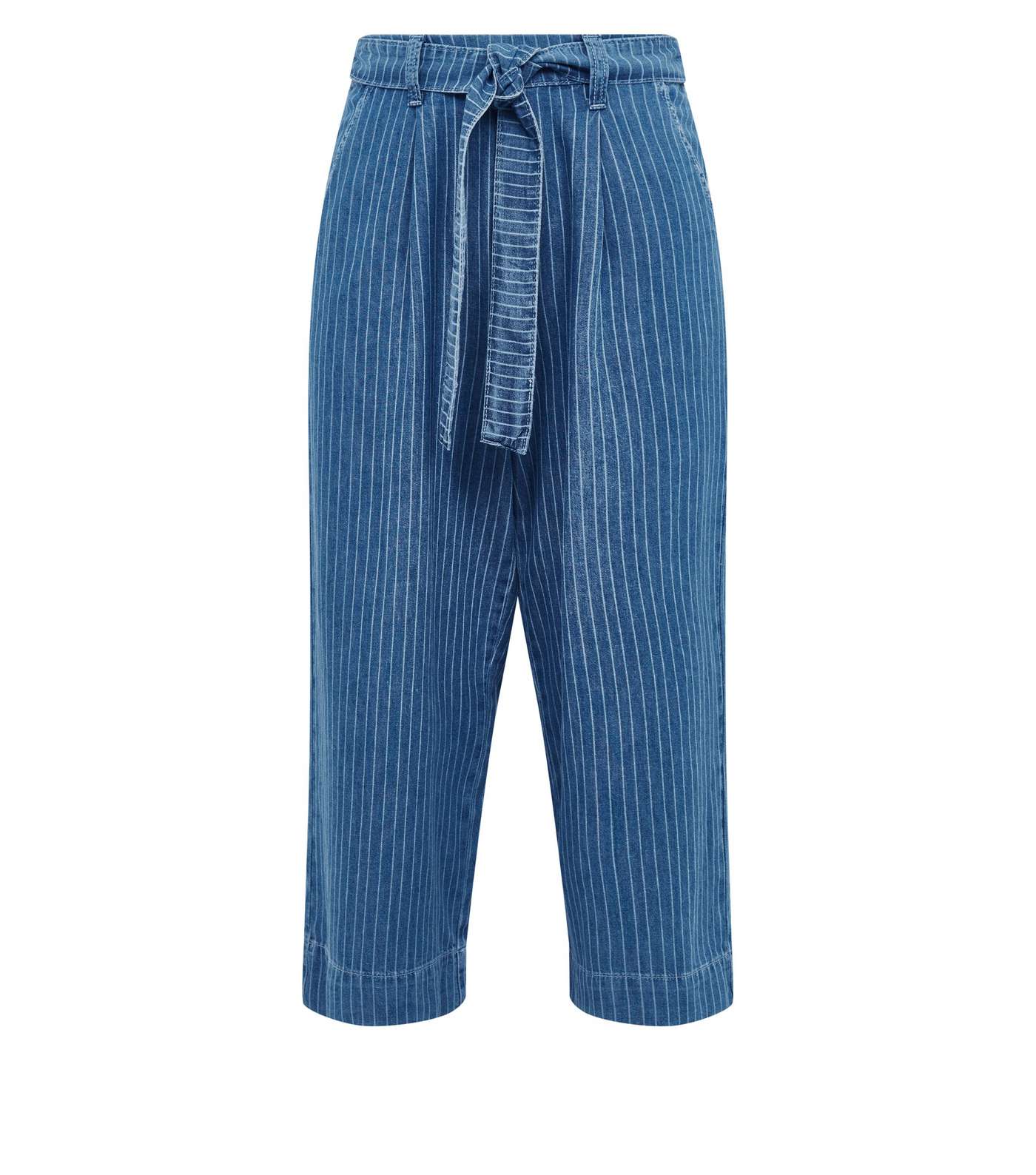 Blue Stripe Denim Culottes Image 4