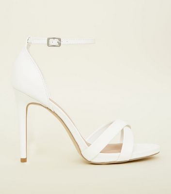 new look wide fit white heels