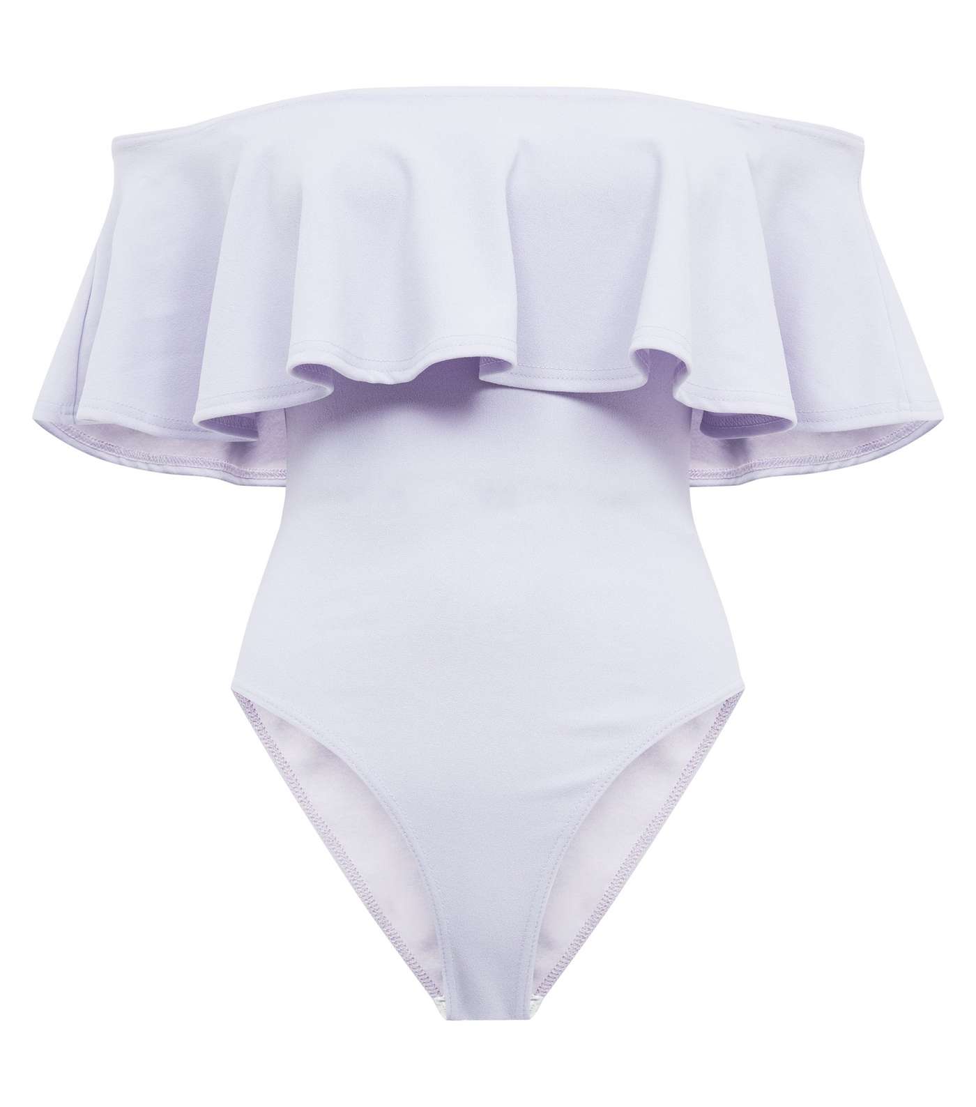Lilac Scuba Frill Bardot Neck Bodysuit Image 4